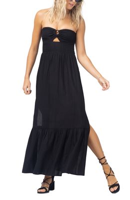 L Space Meloday Strapless Cover-Up Maxi Dress in Black