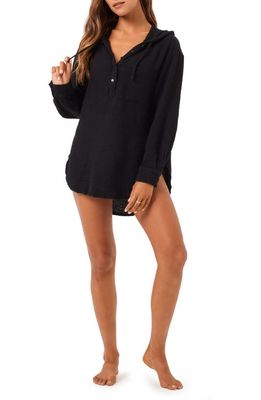 L Space Sonora Long Sleeve Cover-Up Tunic in Black