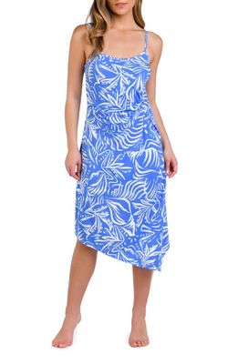 La Blanca Beachside Bay Asymmetric Cover-Up Dress in Chambray 