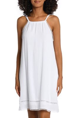 La Blanca Illusion Crinkle Cover-Up Dress in White