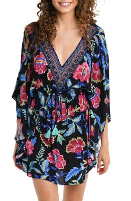 La Blanca Midnight V-Neck Cover-Up Dress in Black 