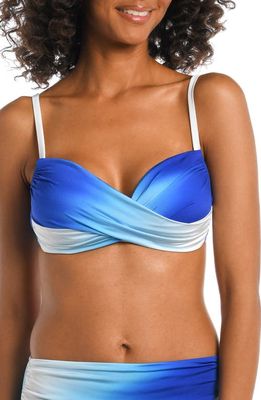 La Blanca Ocean Twist Front Bikini Top in Sapphire