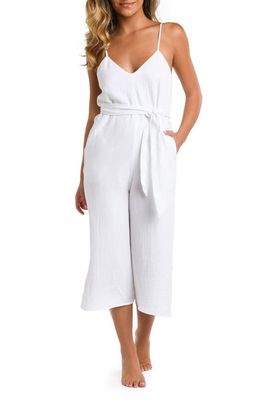 La Blanca Seaside V-Neck Cover-Up Jumpsuit in White