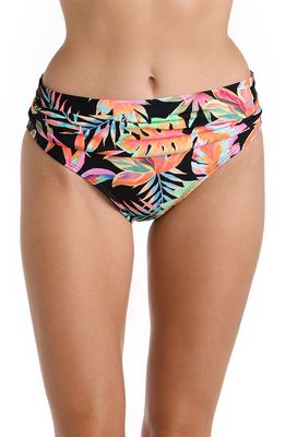 La Blanca Shirred Band Hipster Bikini Bottoms in Black