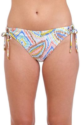 La Blanca Sunbaked Jewels Adjustable Loop Hipster Bikini Bottoms in White Multi 