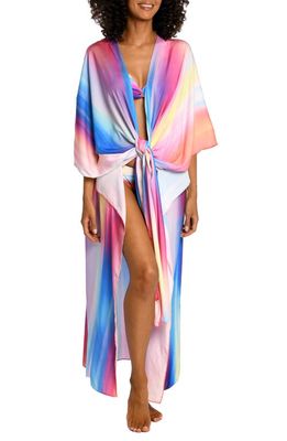 La Blanca Sunset Tie Front Cover-Up in Multi
