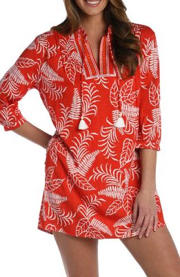 La Blanca Tapestry Cover-Up Tunic in Cherry