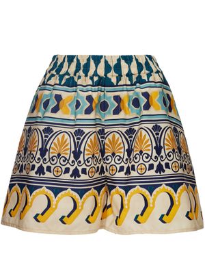 La DoubleJ abstract-pattern cotton shorts - Blue