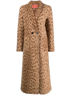 La DoubleJ animal-print duster coat - Brown