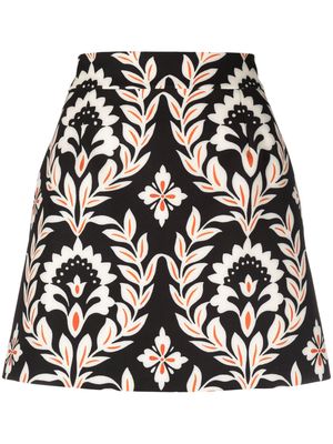 La DoubleJ Baia floral-print straight skirt - Black