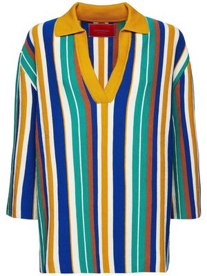 La DoubleJ Bay Polo stripe-pattern jumper - Green