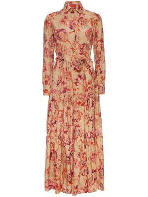 La DoubleJ Bellini floral-print shirt dress - Neutrals