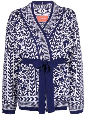 La DoubleJ belted wool cardigan - Blue