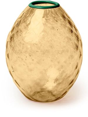 La DoubleJ Big Egg contrast-trim glass vase - Gold