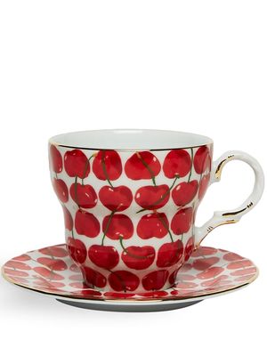 La DoubleJ Big Mama cup and saucer - Red