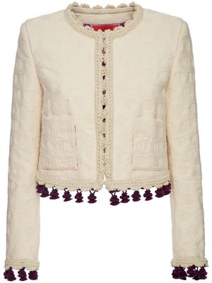 La DoubleJ Bijoux embroidered cropped jacket - Neutrals