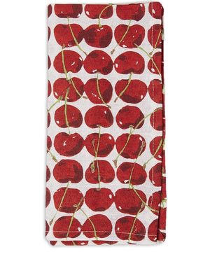 La DoubleJ Cherries set of two linen napkins - Red