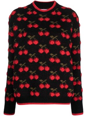 La DoubleJ cherry-print jumper - Black