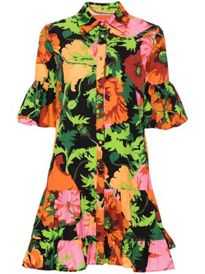 La DoubleJ Choux floral-print cotton shirtdress - Orange