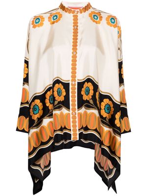 La DoubleJ Daisy Chain silk blouse - Orange