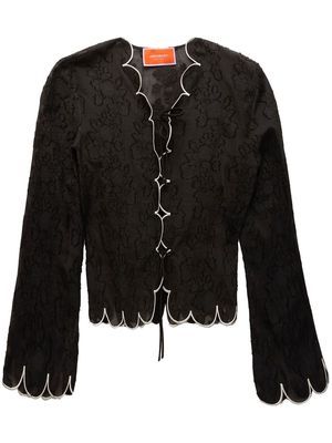 La DoubleJ embroidered crop jacket - Black