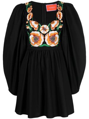 La DoubleJ embroidered mini dress - Black