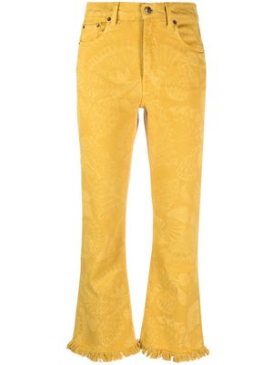La DoubleJ Fancy fringed cropped jeans - Yellow