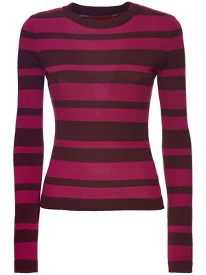 La DoubleJ fine-knit striped jumper - Purple