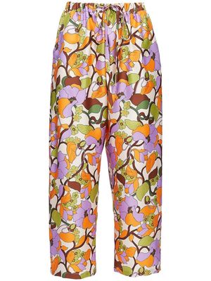 La DoubleJ floral drawstring waist trousers - Multicolour