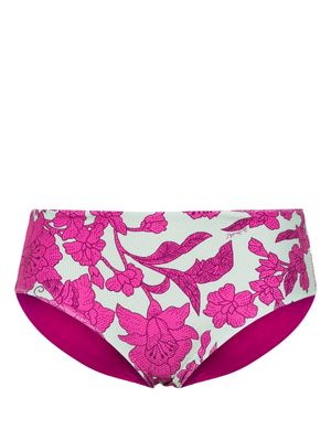 La DoubleJ floral-print bikini bottoms - Pink