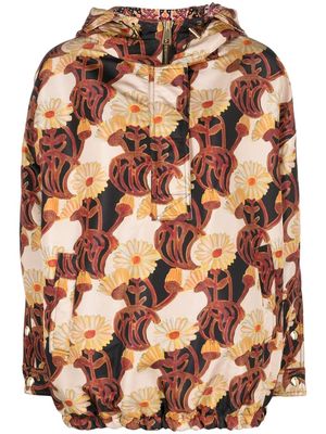 La DoubleJ floral print hooded jacket - Neutrals