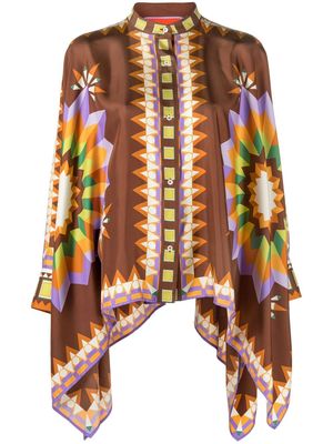 La DoubleJ Foulard silk shirt - Brown
