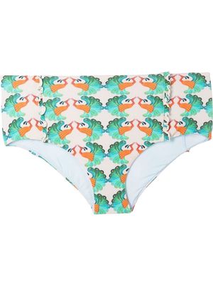 La DoubleJ Frilly Bottom graphic-print bikini bottoms - Neutrals