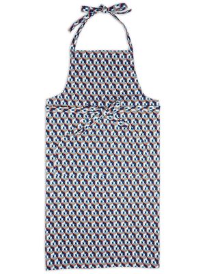 La DoubleJ geometric-print apron - Blue
