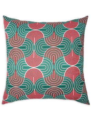 La DoubleJ geometric-print cushion - Green