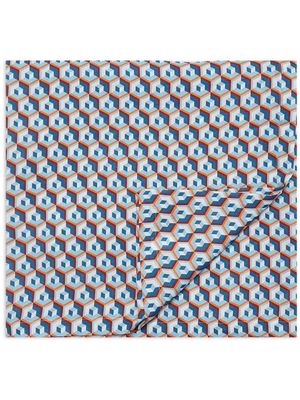 La DoubleJ geometric-print linen tablecloth - Blue