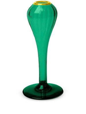 La DoubleJ glass gold-trimmed vase - Green