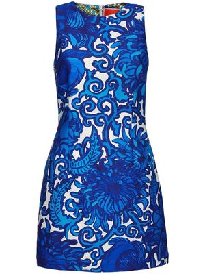 La DoubleJ graphic-print short dress - Blue