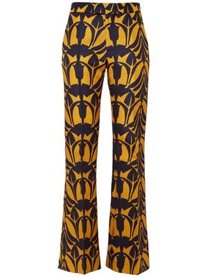 La DoubleJ graphic-print tailored trousers - Yellow