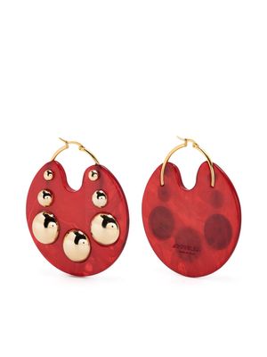 La DoubleJ Hathor studded hoop earrings - Red