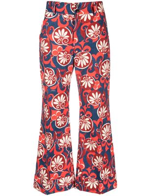La DoubleJ Hendrix floral-print cotton trousers - Blue