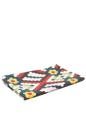 La DoubleJ honeycomb-print cotton table runner - Red