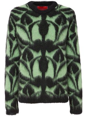 La DoubleJ intarsia-knit long-sleeve jumper - Green