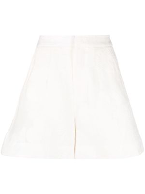 La DoubleJ jacquard-pattern flared shorts - White