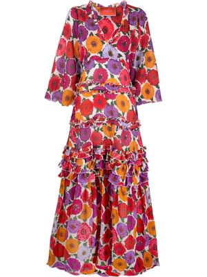 La DoubleJ Jeanne floral-print dress - Purple