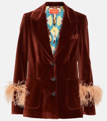 La DoubleJ Keaton feather-trimmed jacket