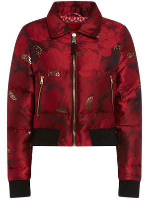 La DoubleJ La Comasca floral-jacquard bomber jacket - Red