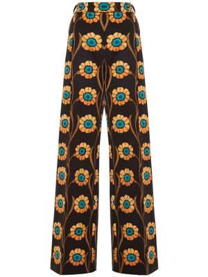 La DoubleJ La Comasca floral-print trousers - Brown