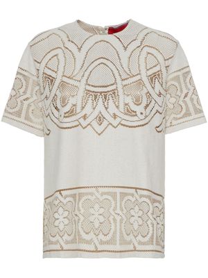 La DoubleJ Lacey House embroidered T-shirt - Neutrals