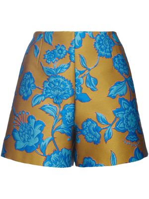 La DoubleJ Margarita floral-jacquard shorts - Yellow